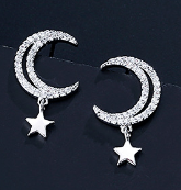 jewelvyn Silver Plated Studded With Zirconia Diamond Earrings
