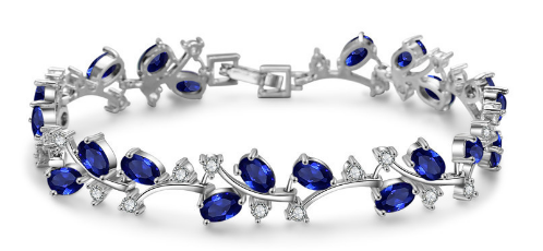jewelvyn Silver Plated Studded With Zirconia Diamond With Multi Stone Bracelate