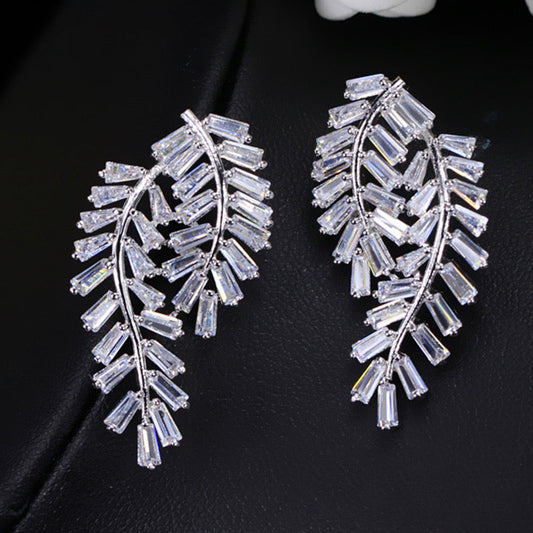 jewelvyn Silver Plated Studded With Zirconia Diamond Earring