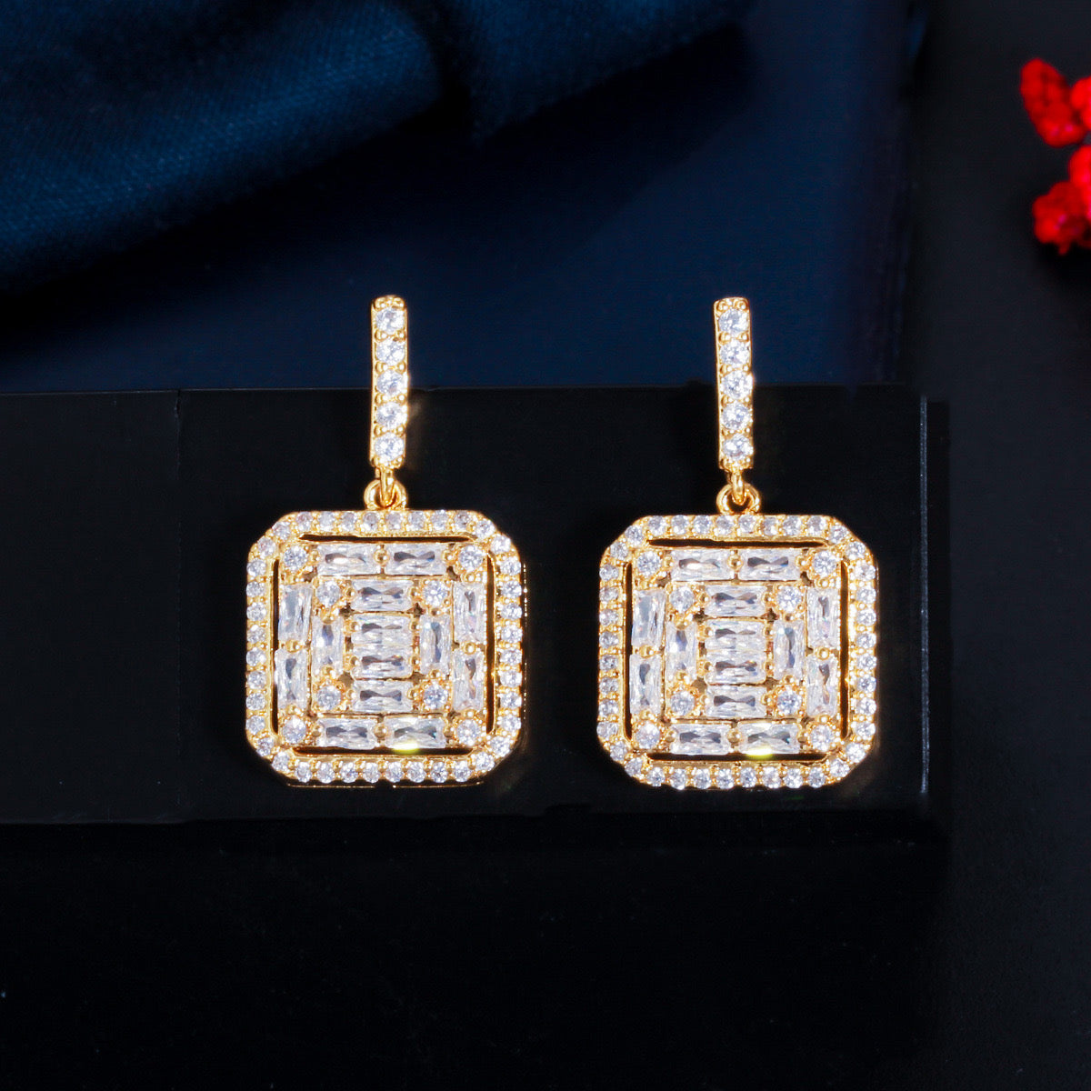 jewelvyn Silver Plated Studded With Zirconia Diamond With Multi Stone Earrings