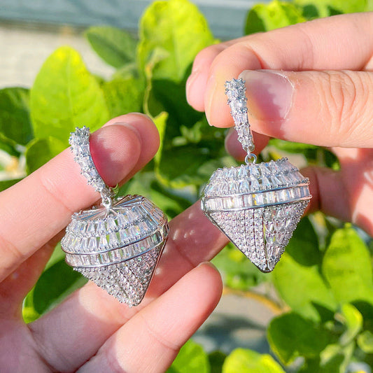 jewelvyn  Silver Plated Studded With Zirconia Diamond Earrings
