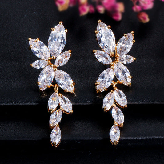 jewelvyn Silver Plated Studded With Zirconia Diamond Earrings