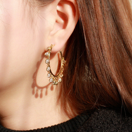 jewelvyn Silver Plated Studded With Zirconia Diamond Earrings