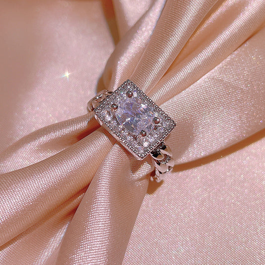 jewelvyn silver plated studded with cubic zirconia diamond ring