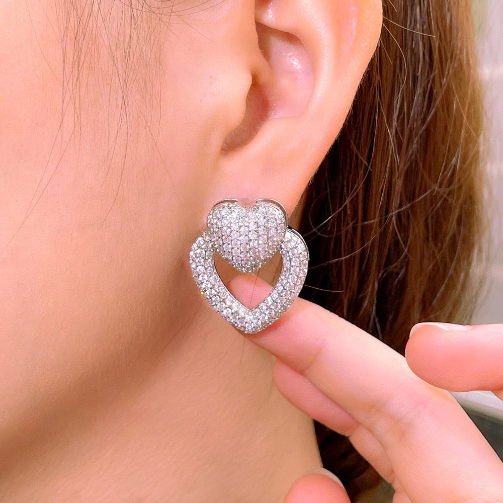 jewelvyn Silver Plated Studded With Zirconia Diamond With Multi Colour Earrings