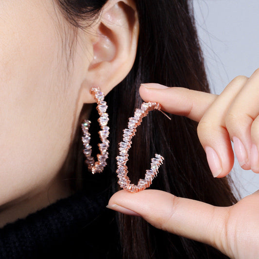 jewelvyn Silver Plated Studded With Zirconia Diamond Earrings