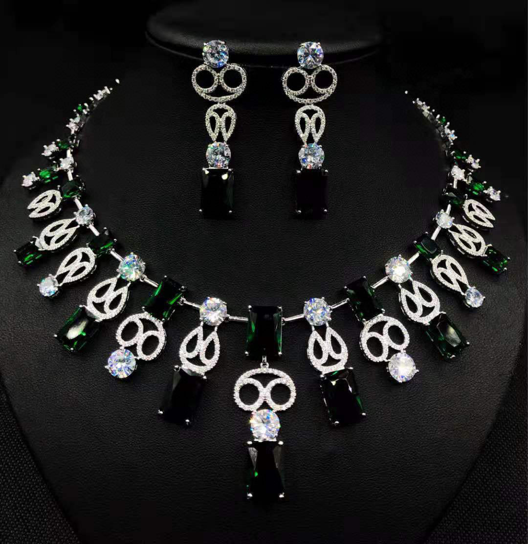 jewelvyn Silver Plated Studded With Zirconia Diamond Necklace