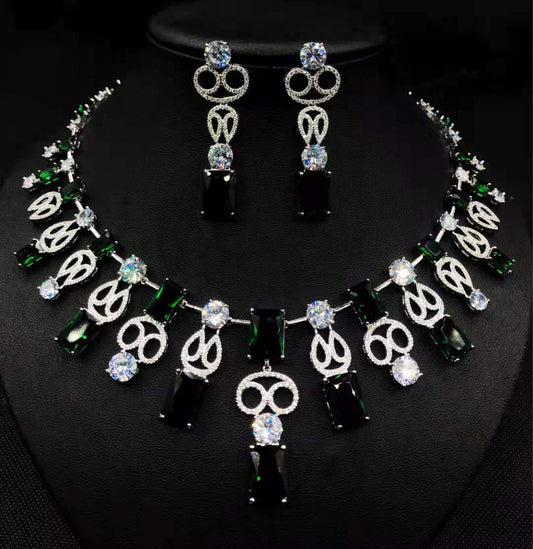 jewelvyn Silver Plated Studded With Zirconia Diamond Necklace