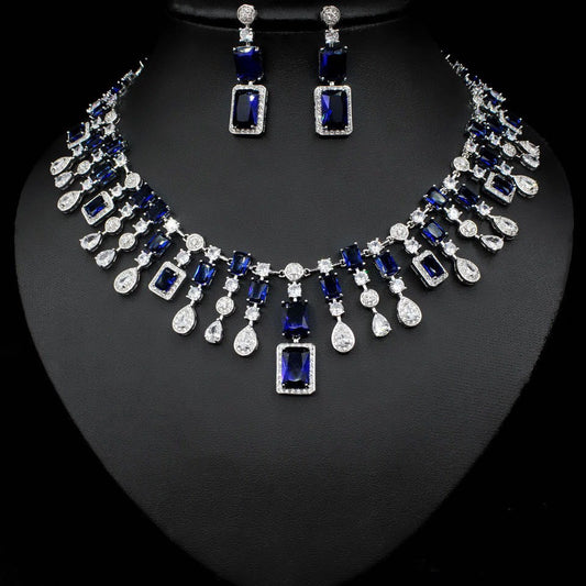 jewelvyn Silver Plated Studded With Zirconia Diamond With Multi Colour Necklace