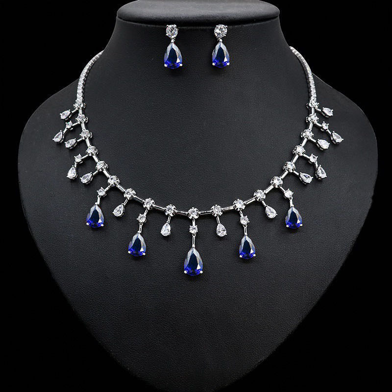 jewelvyn Silver Plated Studded With Zirconia Diamond With Multi Colour Necklace