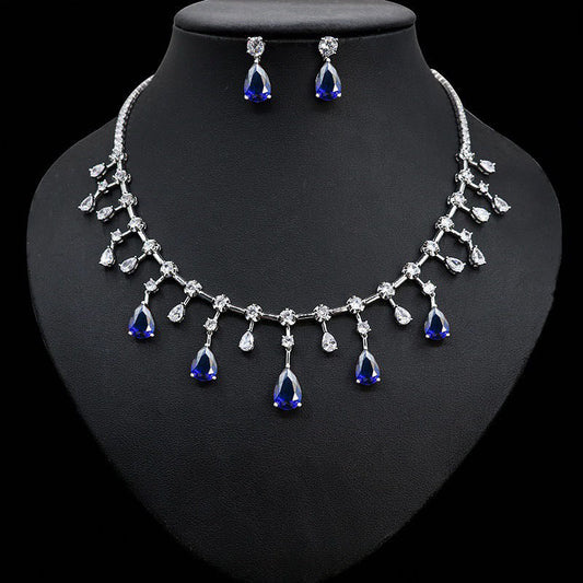 jewelvyn Silver Plated Studded With Zirconia Diamond With Multi Colour Necklace