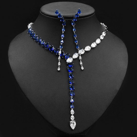 jewelvyn Silver Plated Studded With Zirconia Diamond With Multi Colour Necklace