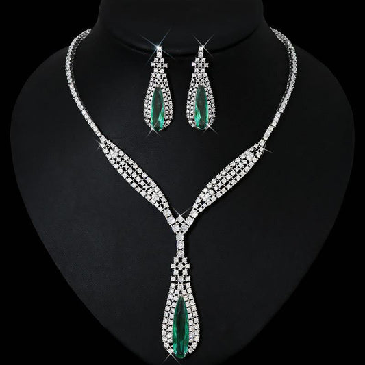 jewelvyn Silver Plated Studded With Zirconia Diamond With Multi Colour Necklace