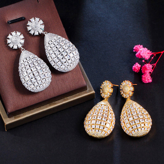 jewelvyn Silver Plated Studded With Zirconia Diamond Earrings