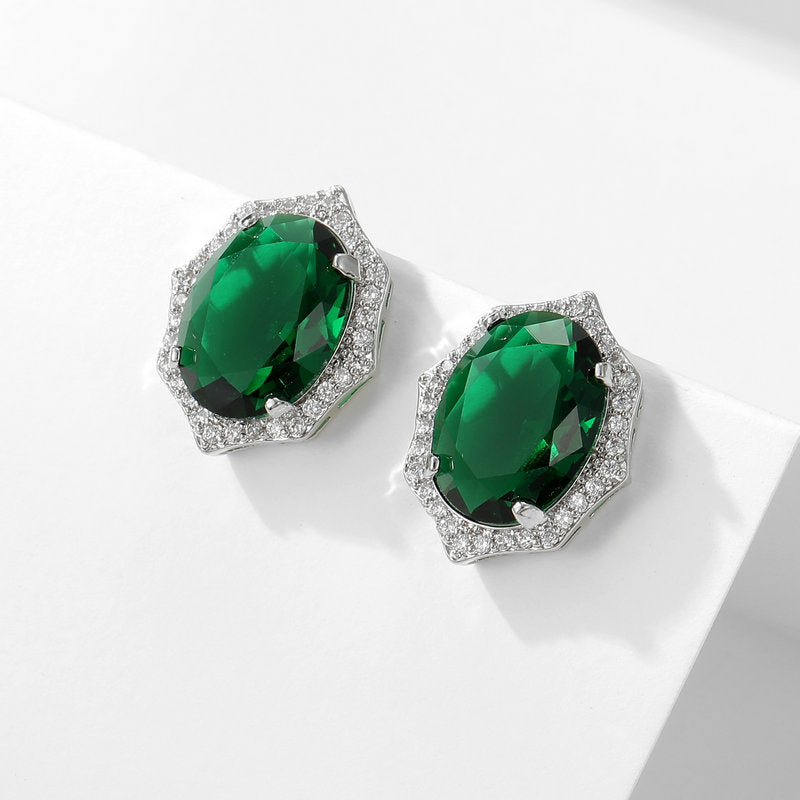 jewelvyn Silver Plated Studded With Zirconia Diamond With Multi Stone Earrings