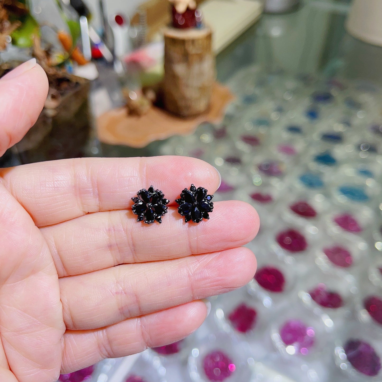 jewelvyn Silver Plated Studded With Zirconia Diamond Multi Colour Earrings