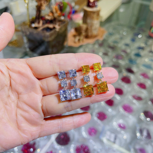 jewelvyn Silver Plated Studded With Zirconia Diamond With Multi Colour Earrings