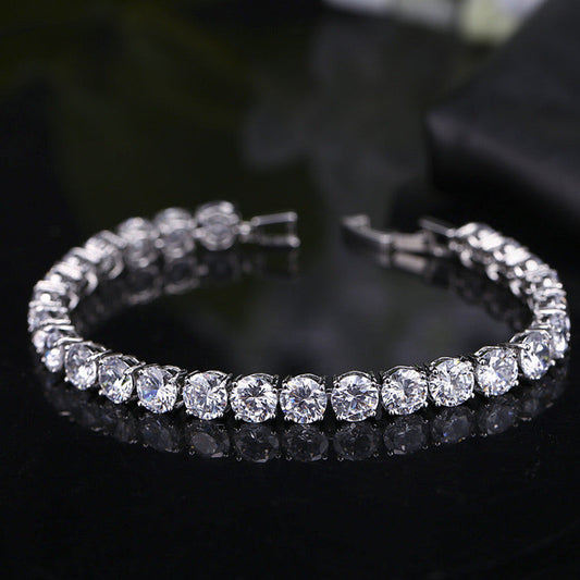jewelvyn Silver Plated Studded with Zirconia Diamond With Multi Stone Bracelate