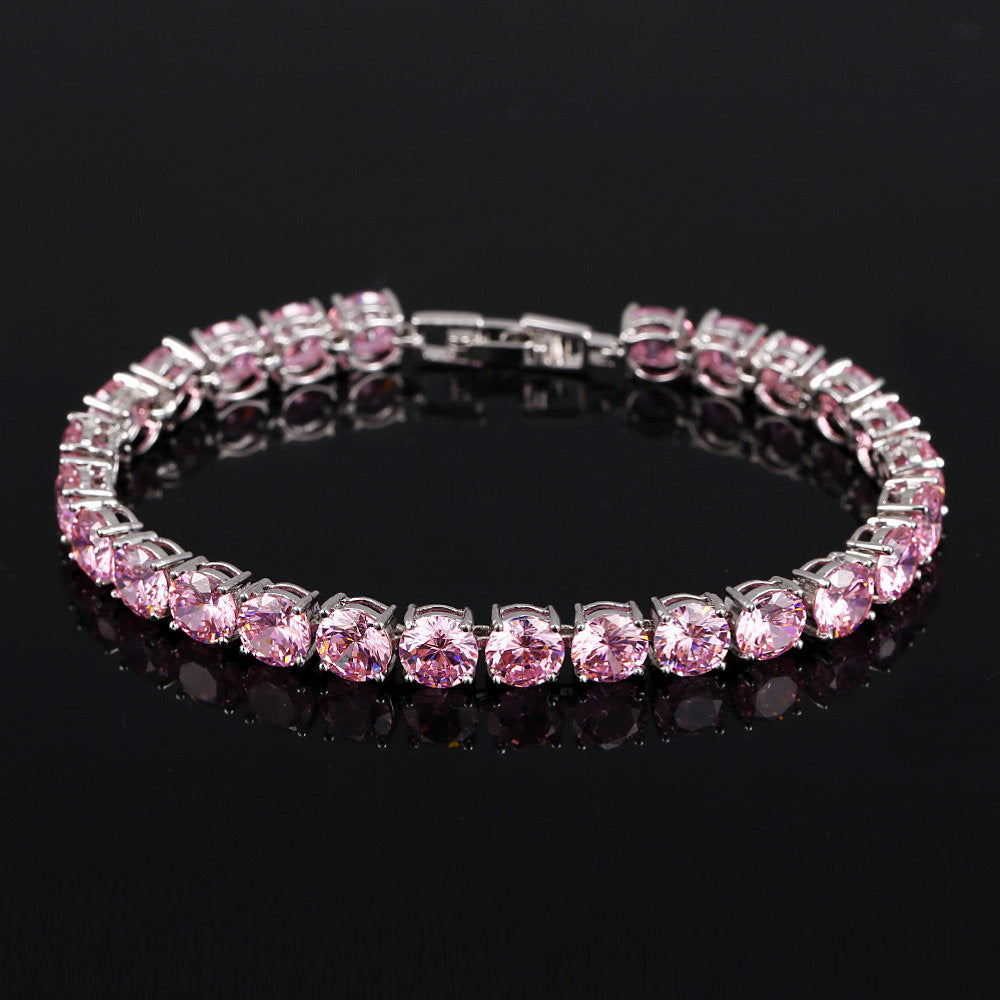 jewelvyn Silver Plated Studded with Zirconia Diamond With Multi Stone Bracelate