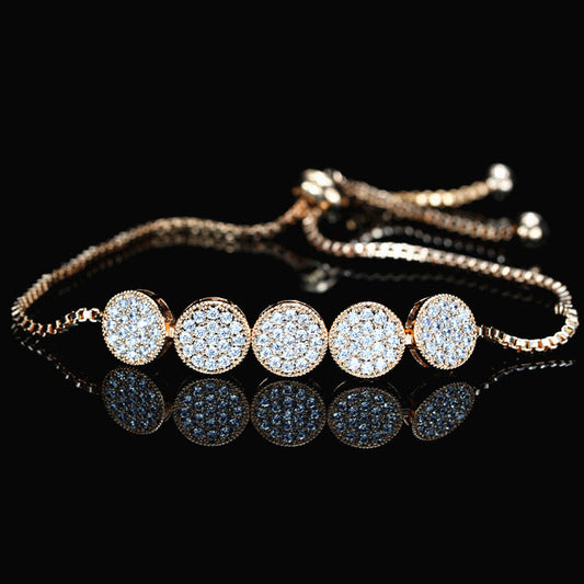 jewelvyn Silver Plated Studded With Zirconia Diamond With Multi Stone Bracelate
