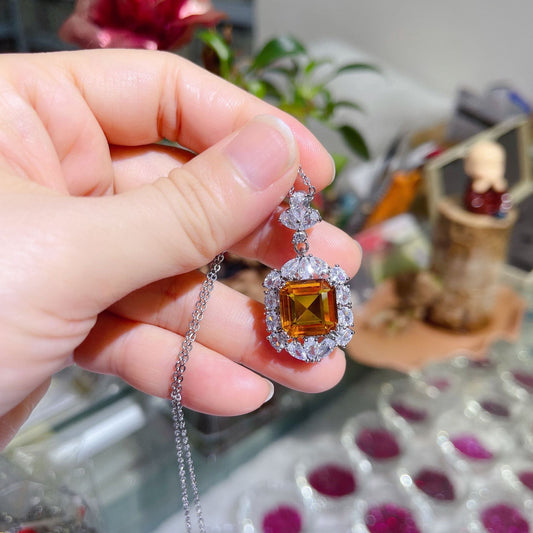 jewelvyn Silver Plated Studded With Cubic Zirconia Diamond With Color Stones Chain Pendant