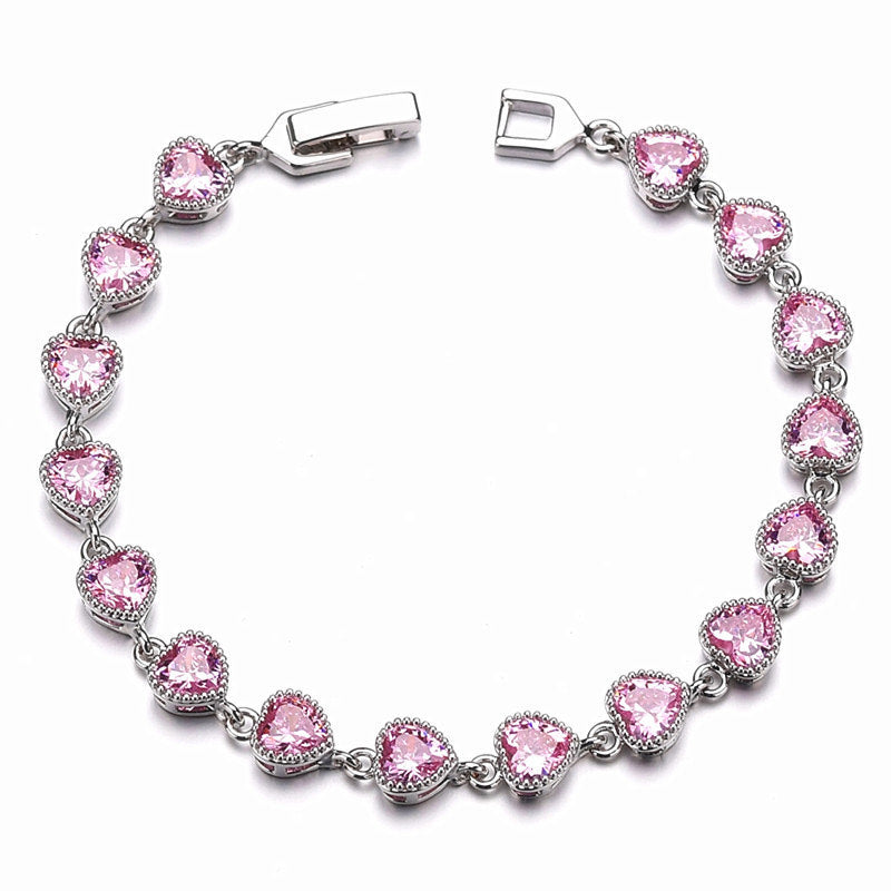 jewelvyn Silver Plated Studded With Zirconia Diamond With Multi Color Bracelet