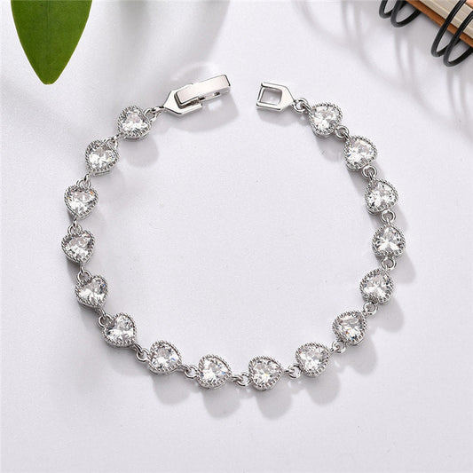 jewelvyn Silver Plated Studded With Zirconia Diamond With Multi Color Bracelet