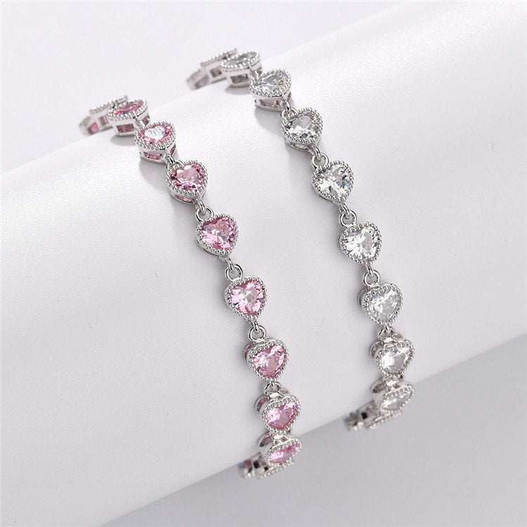 jewelvyn Silver Plated Studded With Zirconia Diamond With Multi Color Bracelet