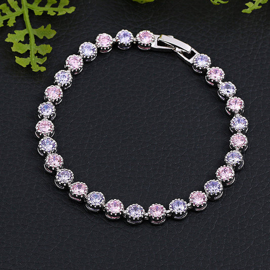 jewelvyn Silver Plated Studded With Zirconia Diamond With multi Bracelate