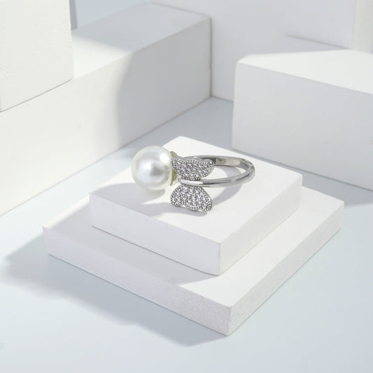 jewelvyn Silver plated studded with cubic  zirconia diamond Silver Ring