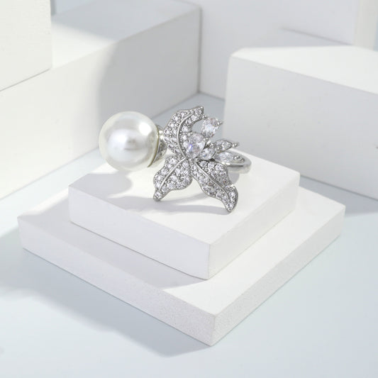 jewelvyn Silver plated studded with cubic  zirconia diamond Silver Ring