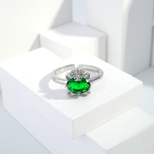 jewelvyn Silver plated studded with cubic  zirconia diamond Silver Ring