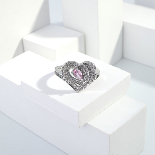 jewelvyn Silver plated studded with cubic  zirconia diamond Silver Ring