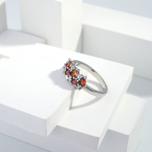 jewelvyn Silver plated studded with cubic  zirconia diamond Silver Ring