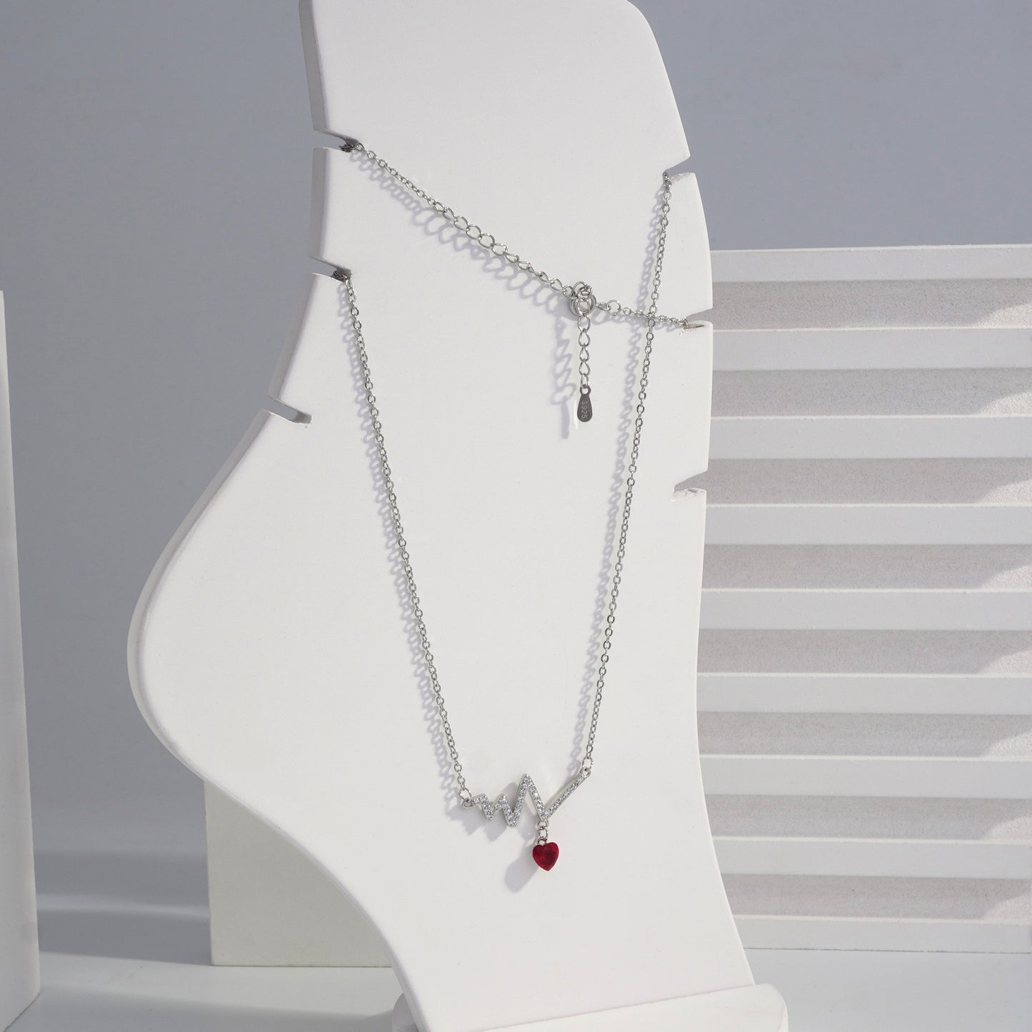 jewelvyn Silver Plated Studded With Zirconia Diamonds Silver Chain Pendant