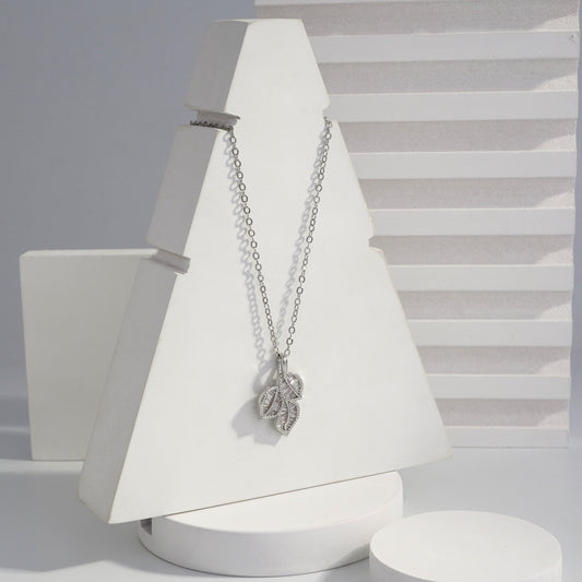 jewelvyn Silver Plated Studded With Zirconia Diamonds Silver Chain Pendant