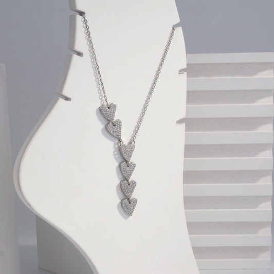 jewelvyn Silver Plated Studded With Zirconia Diamonds Silver Chain Pendant