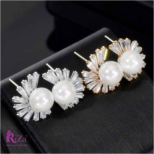 jewelvyn Silver Plated Studded With Zirconia Diamond Earring