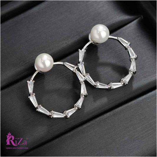 jewelvyn Silver Plated Studded With Zirconia Diamond Earring