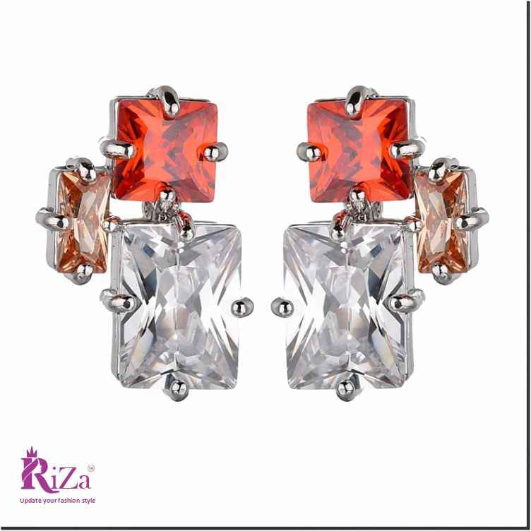 jewelvyn Silver Plated Studded With Zirconia Diamond Earring
