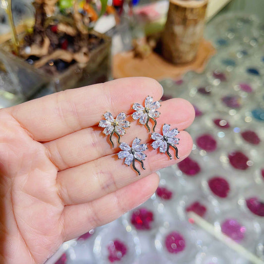 jewelvyn Silver Plated Studded With Zirconia Diamond Earring