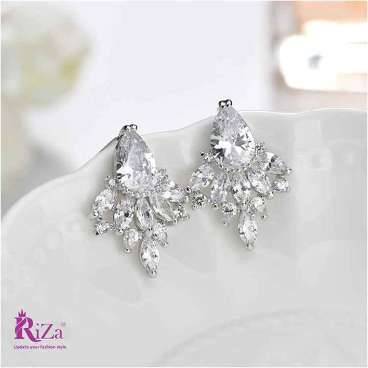 jewelvyn Silver Plated Studded With Zirconia Diamond Earring
