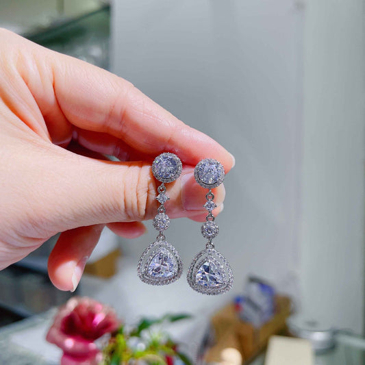 jewelvyn Silver Plated Studded With Zirconia Diamond Earring