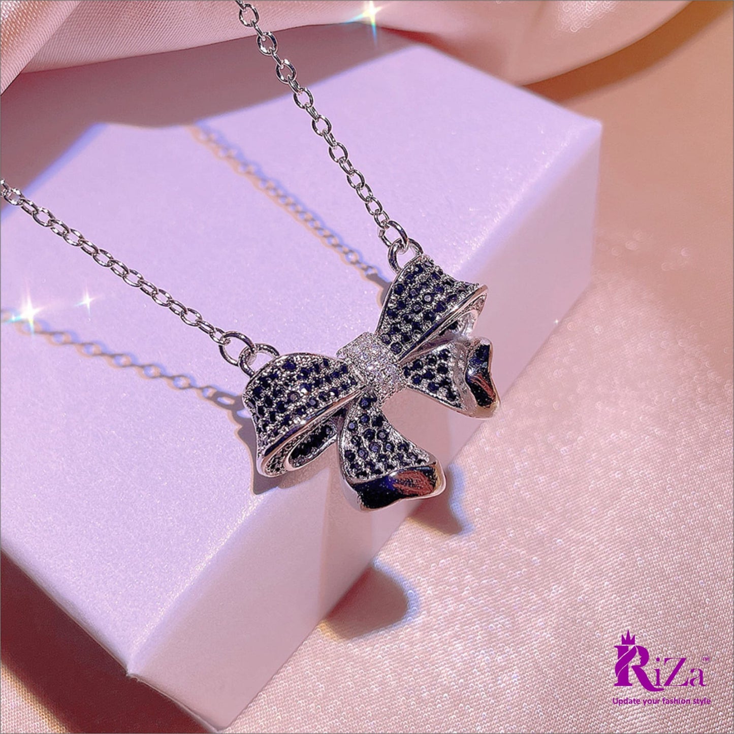 jewelvyn Silver Plated Studded With Zirconia Diamond With Pendant Set